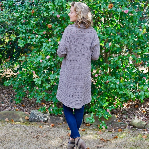 Chunky Knit Shawl Collar Sweater - Picture 7 of 8